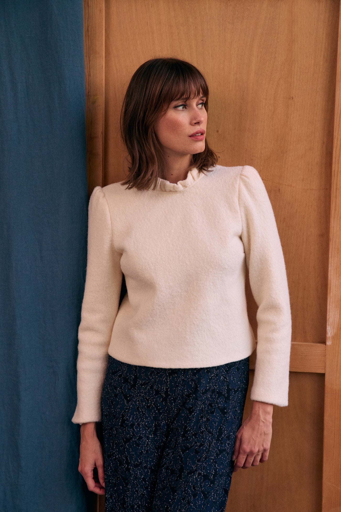 Top Odyssée ecru wool