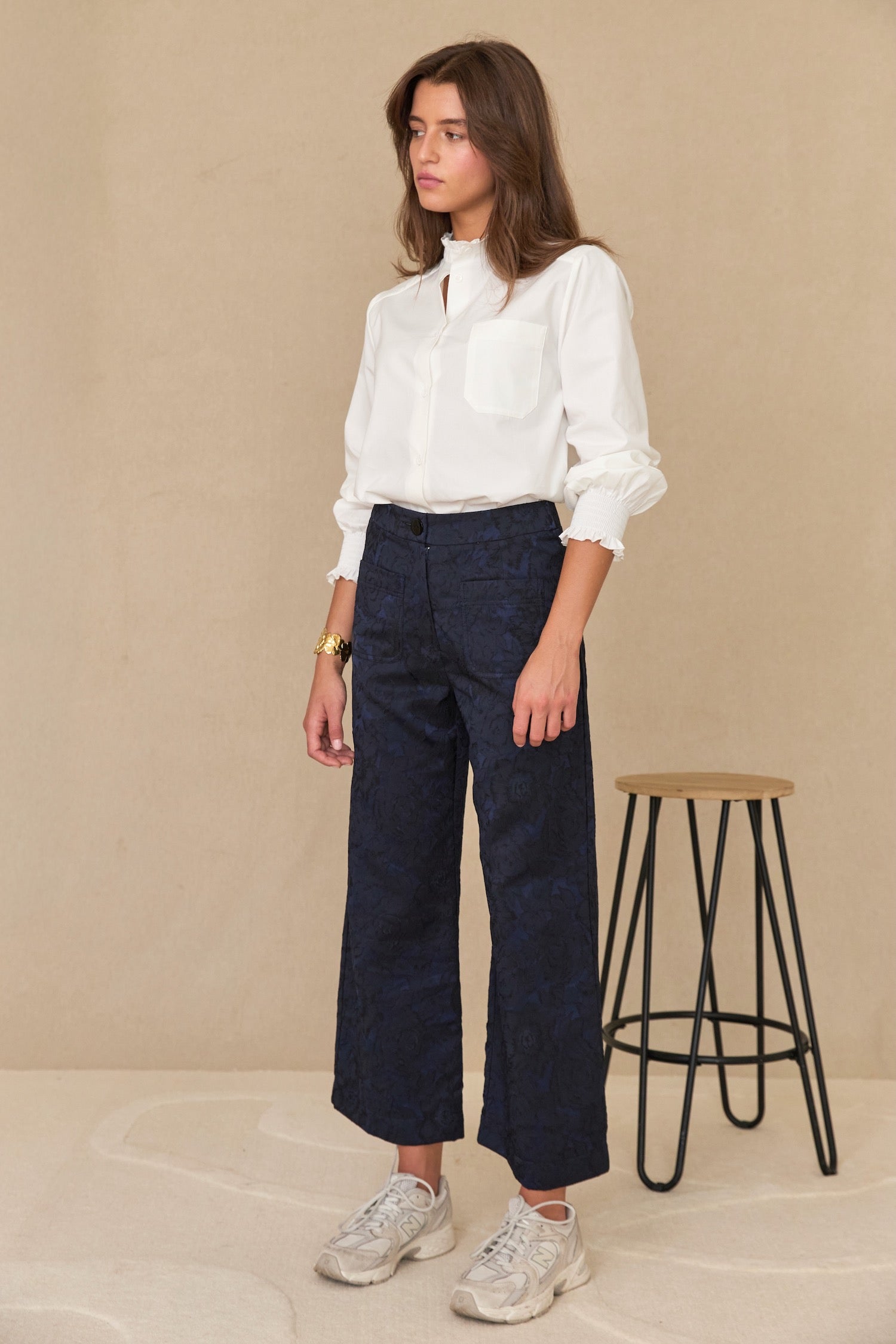 Paimpol blue jacquard trousers