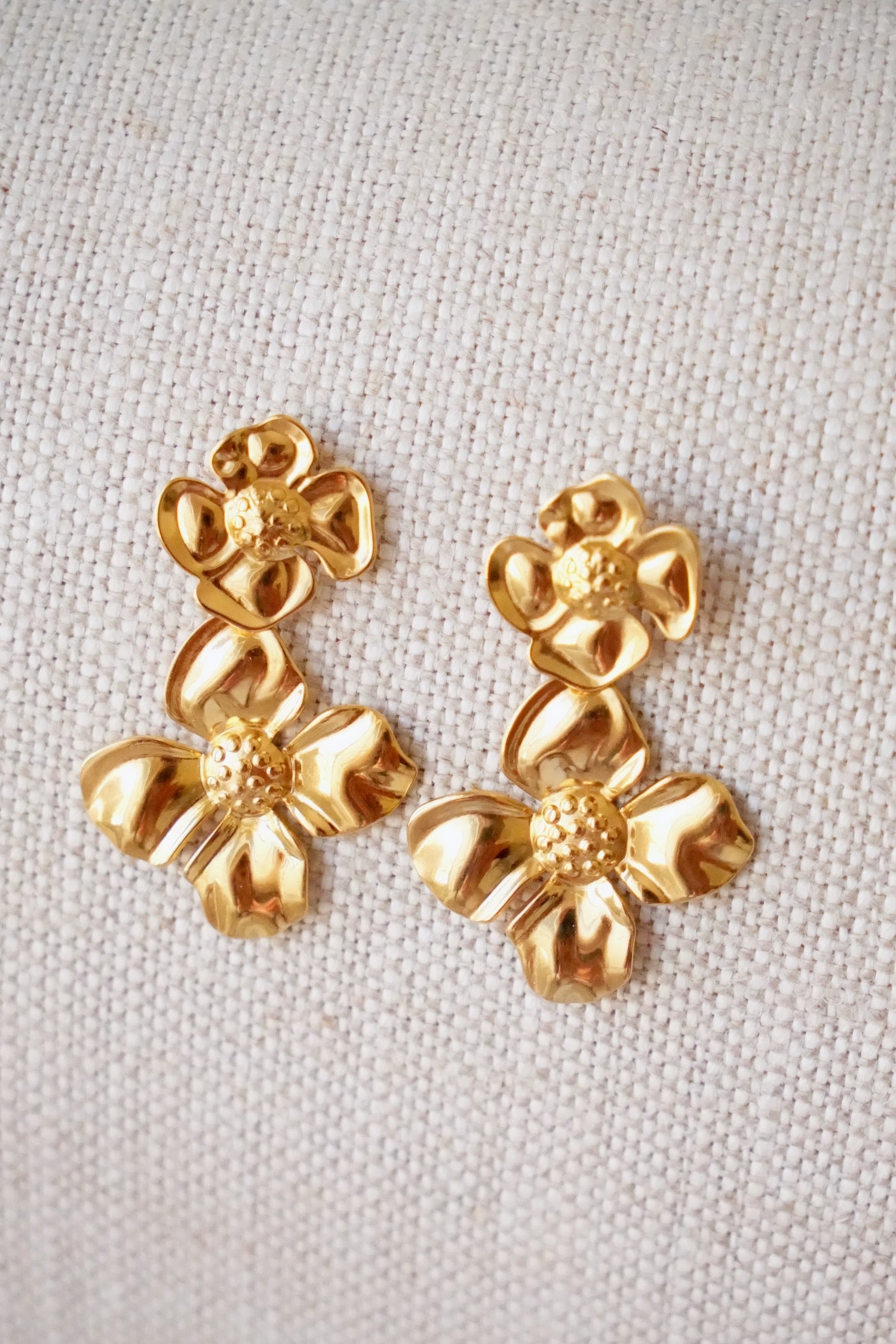 Double Camellia earrings