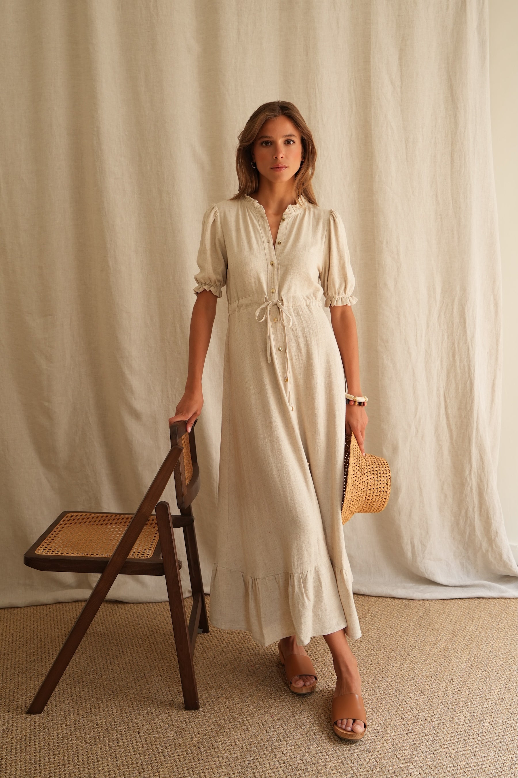 Robe Solstice lin sable