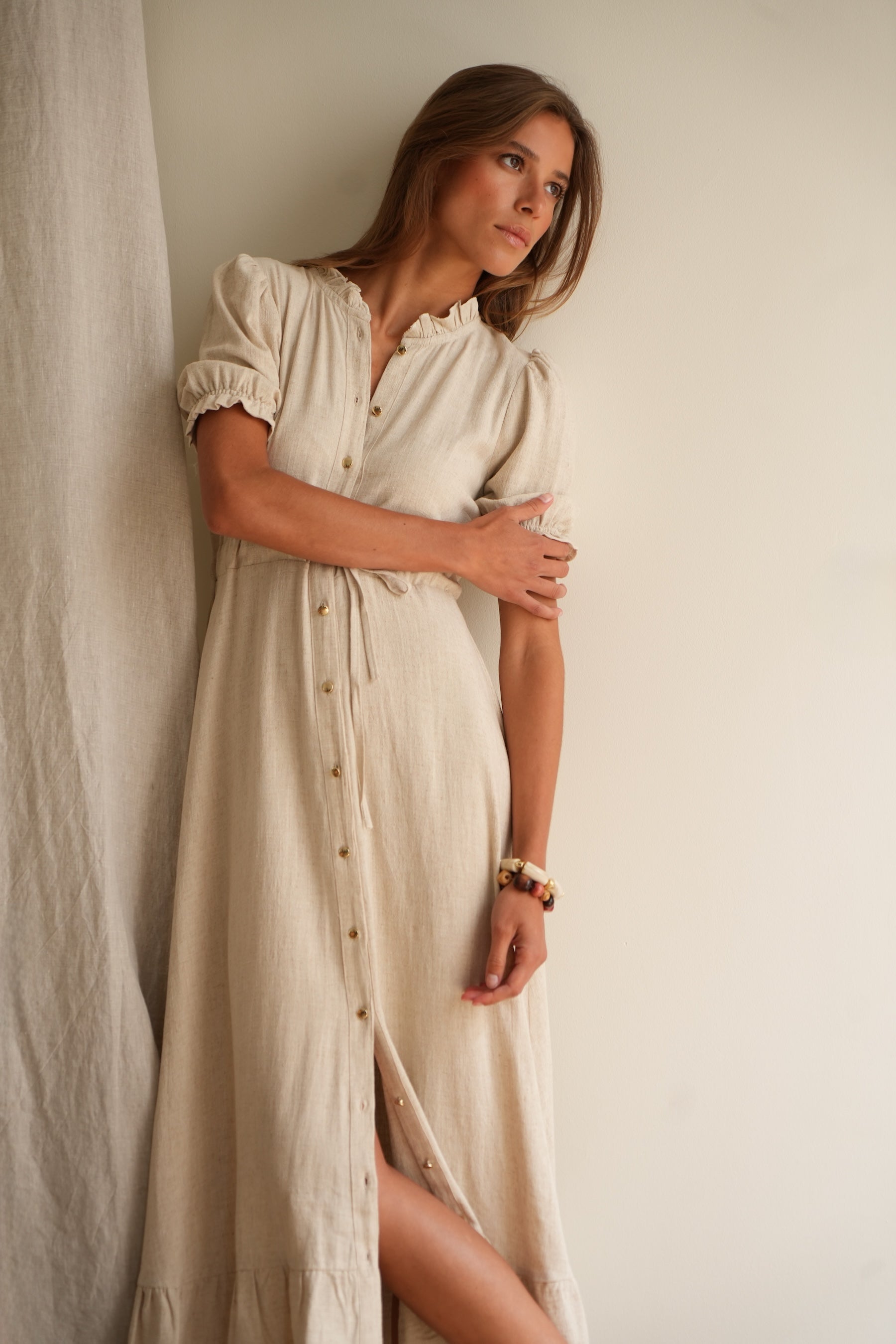 Robe Solstice lin sable