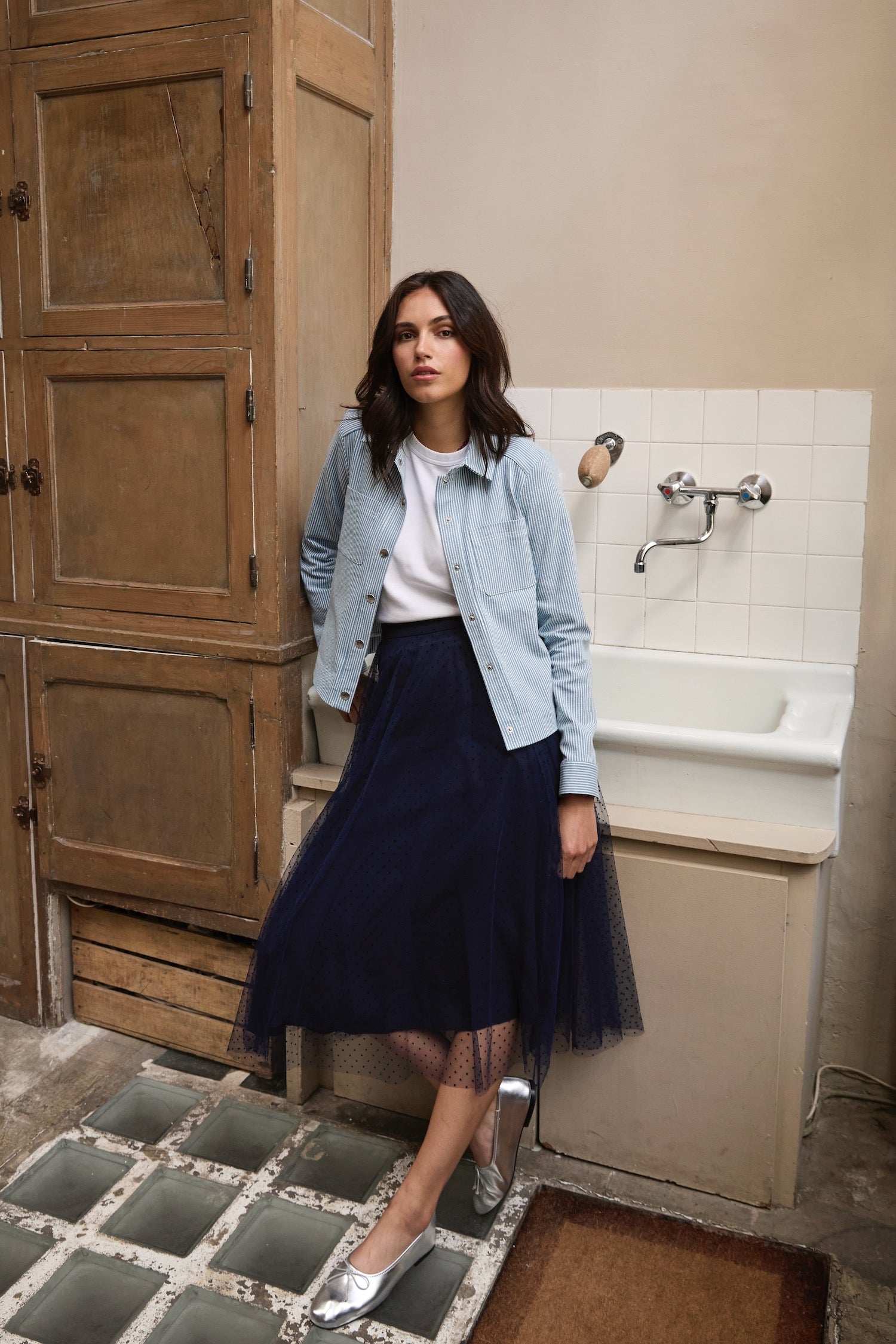 Veste Bréhat denim rayé