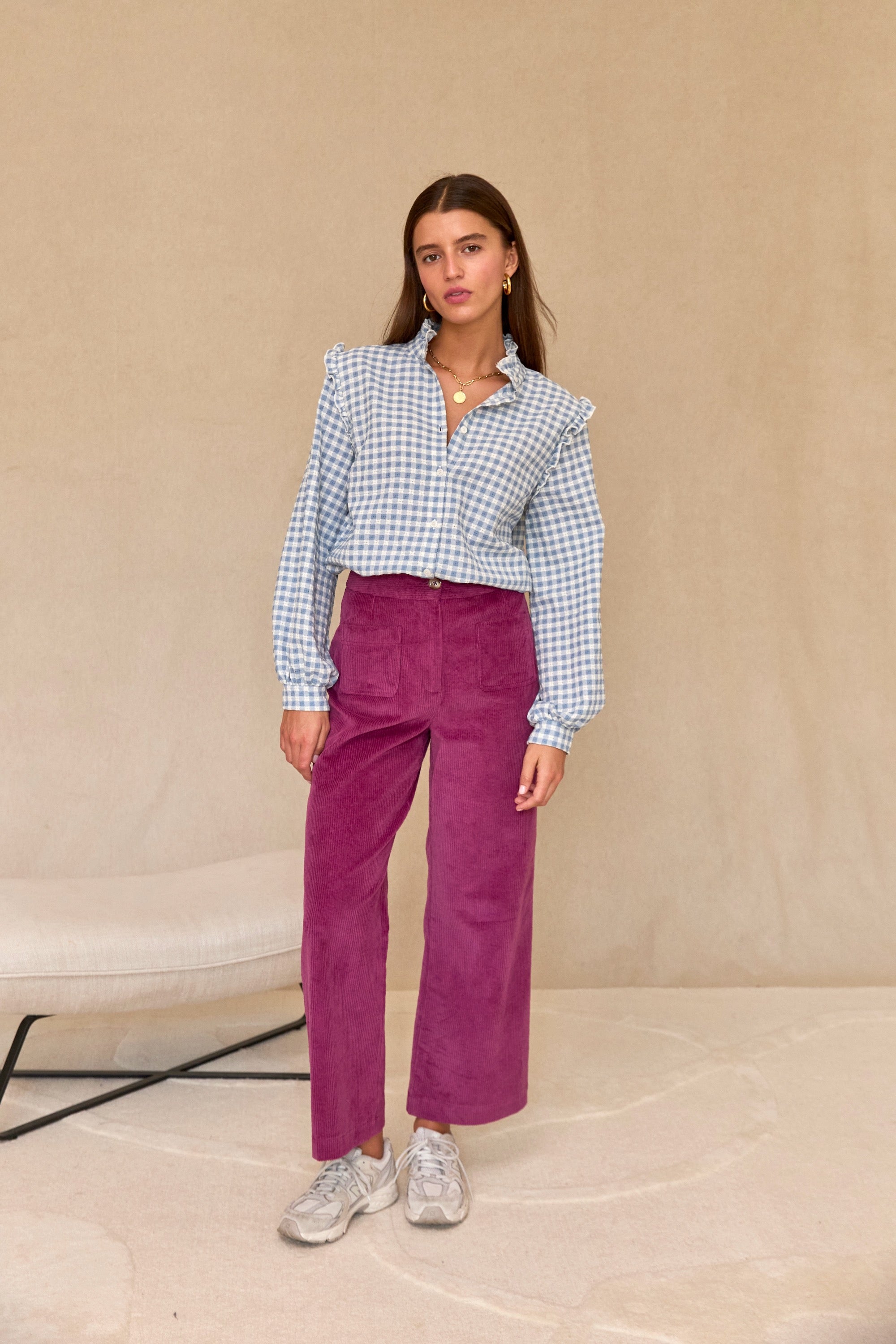 Paimpol plum corduroy trousers