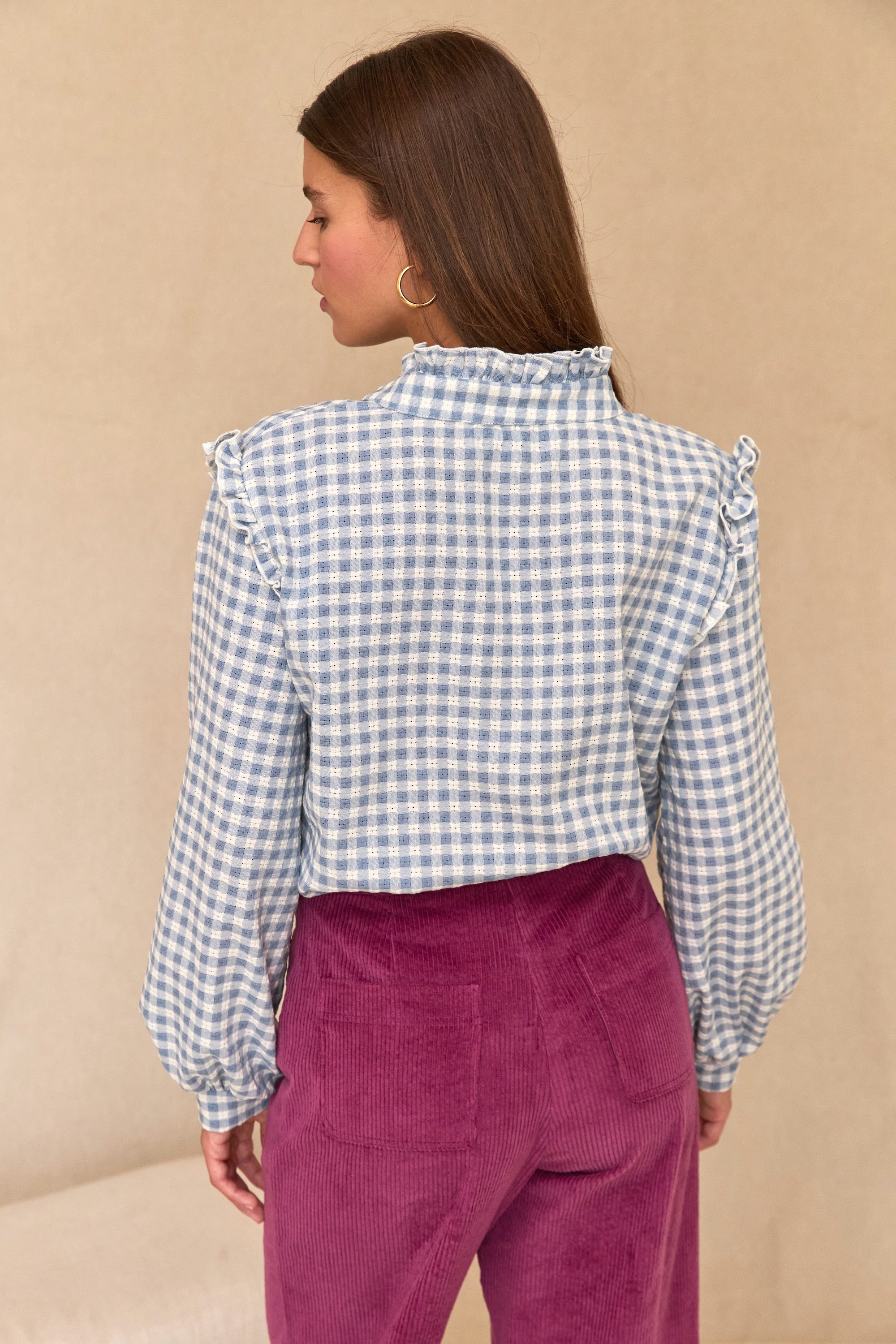 Maria blue gingham shirt