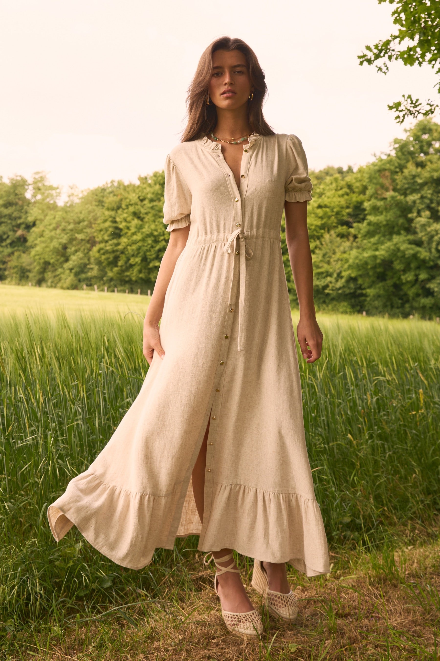Robe Solstice lin sable