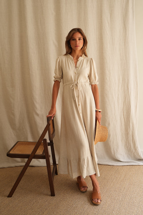 Robe Solstice lin sable