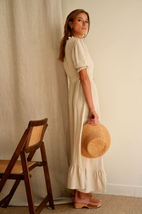 Robe Solstice lin sable