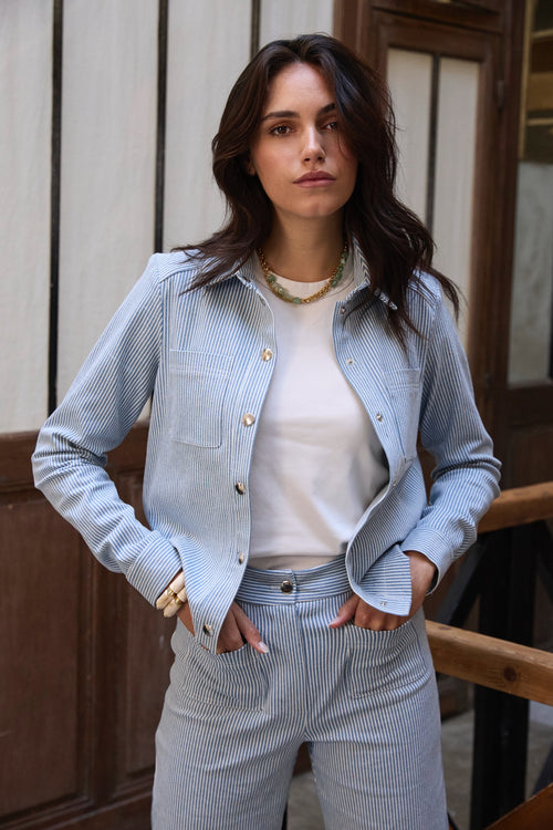 Veste Bréhat denim rayé