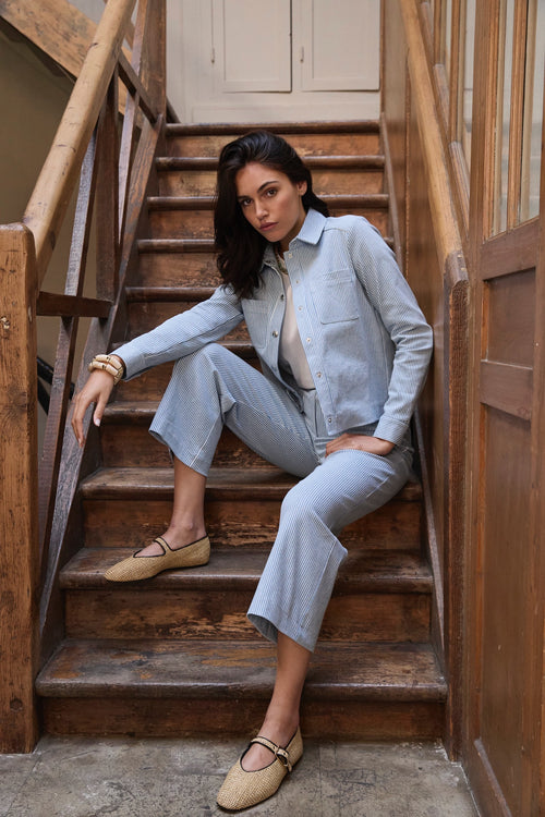 Veste Bréhat denim rayé